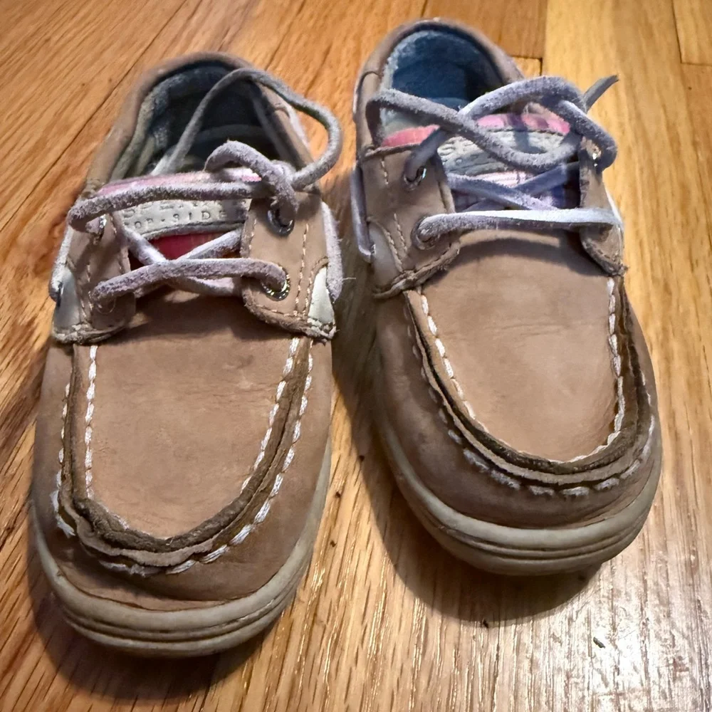 Little Kids Sperry Tan Leather Boat Shoes / unisex / Little Kid Sz 7.5